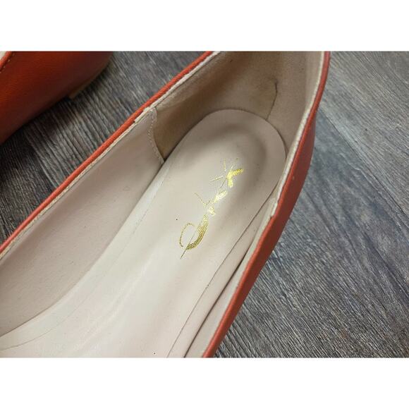 XYD Saddle Orange Bow Knot Flats Closed Pointed Toe Stacked Heel Flat Shoes 7 - Picture 3 of 8